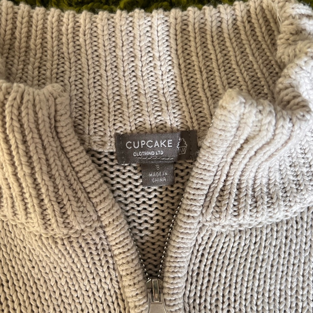 Francesca's Women's Cropped Knit Quarter-Zip Cardigan - Picture 6 of 7
